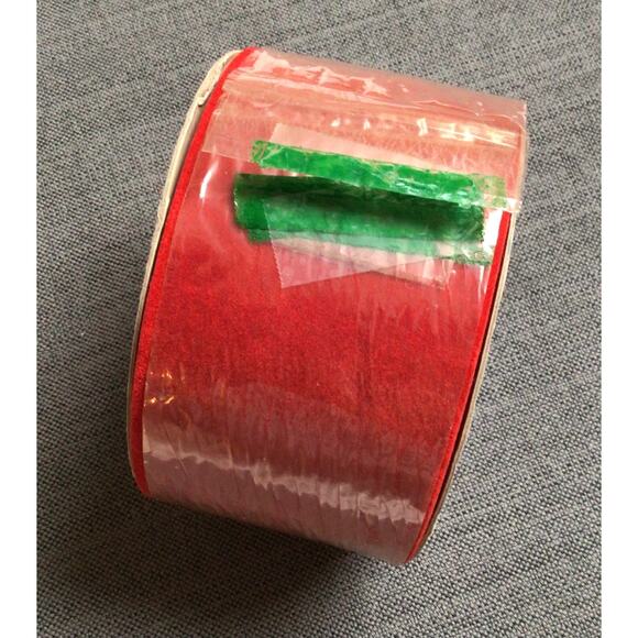 Red Velvet Ribbon Roll 3" Vtg Lewis Ribbon El Monte CA Christmas Felt 751A - Picture 6 of 6